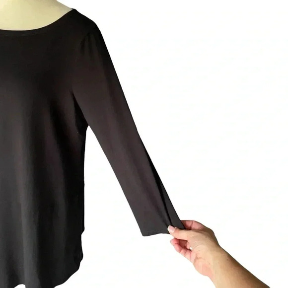 Eileen Fisher Viscose Spandex Jersey Tunic Dolman Sleeve Boat Neck Top Women L - Picture 5 of 7